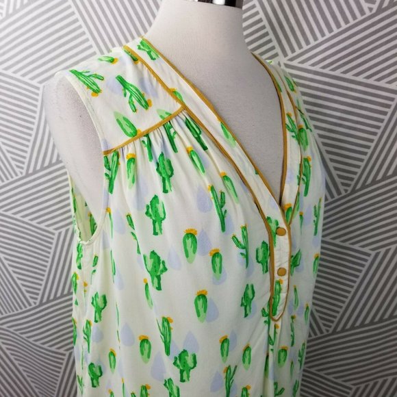 Modcloth Plus Size 1X 16/18 Swing Top Cactus tank - Picture 3 of 9